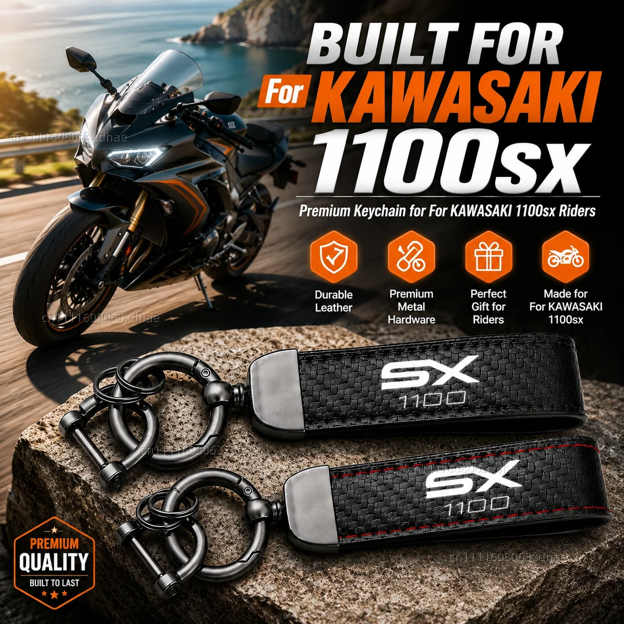 High-Grade Leather Motorcycle Keychain Holder Keyring Accessories For KAWASAKI 1100sx Ninja 1100 SX SE 2025-2026