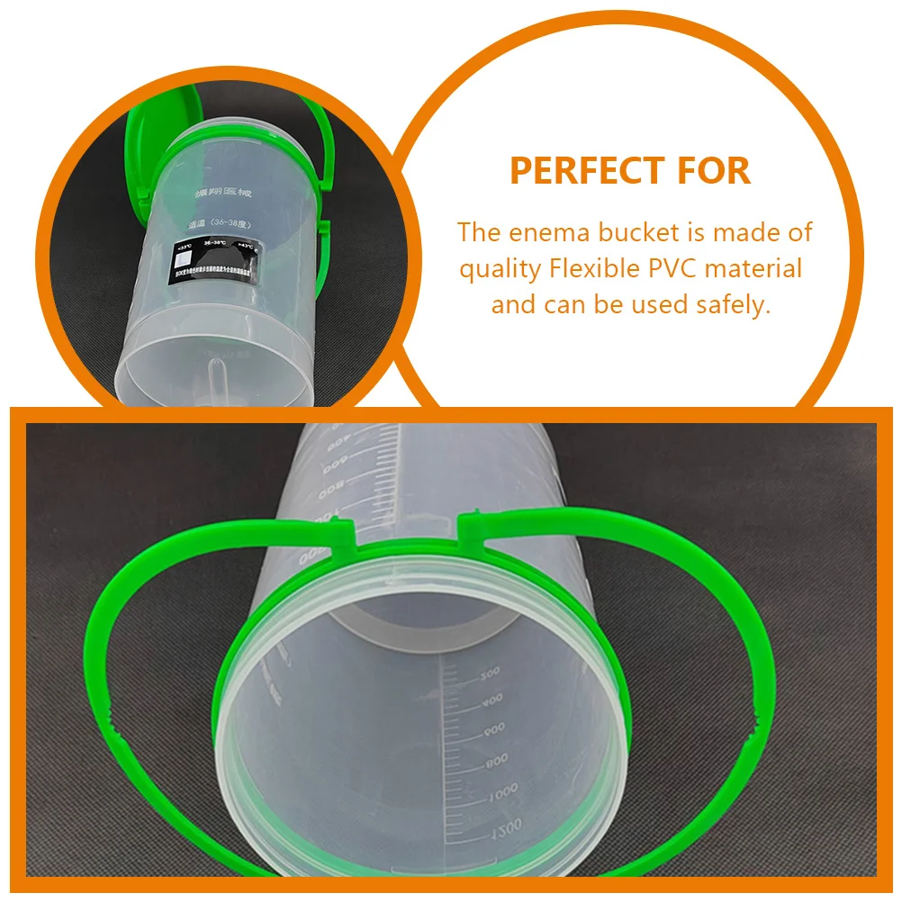 

1200ml Bucket Thickened PVC Tube Home Use Reusable Catheter Supplies Kits Plastic Buckets