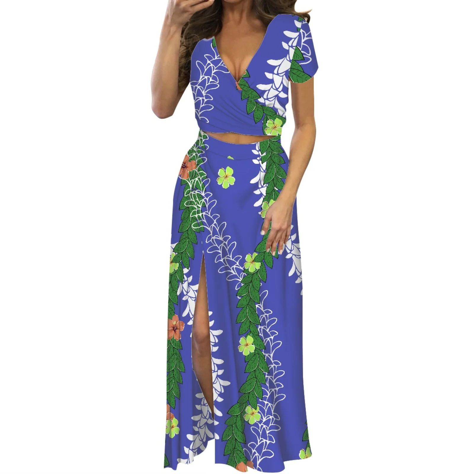 

New 2025 Luxury Tropical Bloom Dress Hawaii Puakenikeni Inspired Custom Print Premium Paradise Style Design