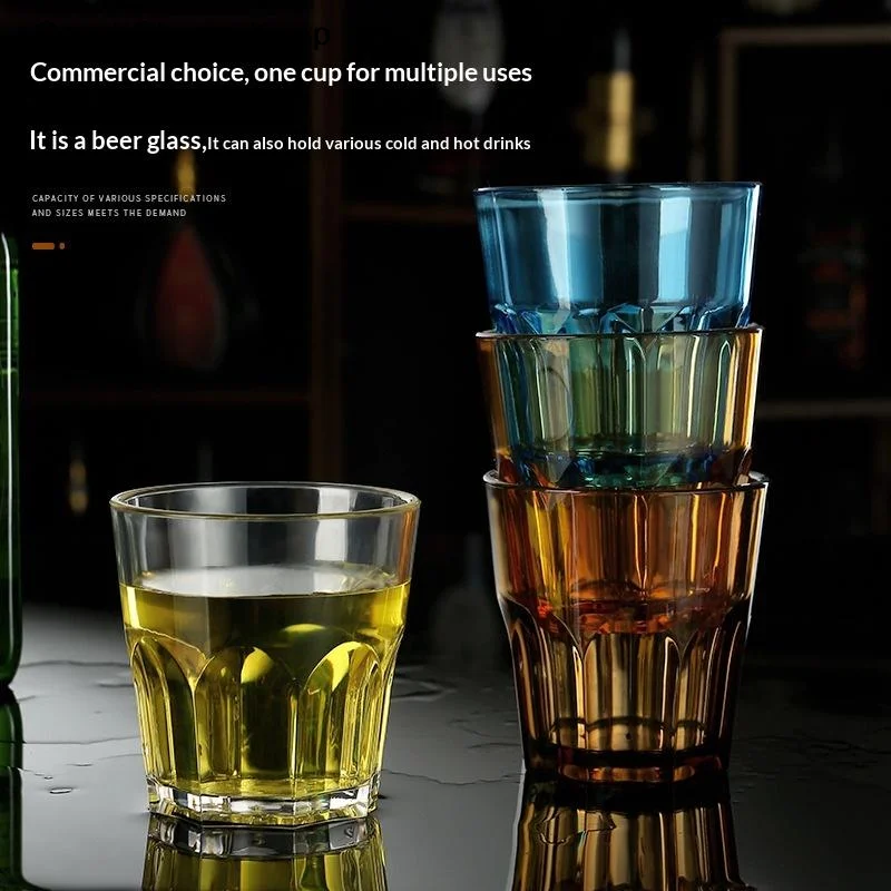 Plastic Acrylic Whiskey Cups Unbreakable Transparent Beer Cup Coffee Milk Breakfast Cup Spirit Glass Drinkware Juice Tea Cup
