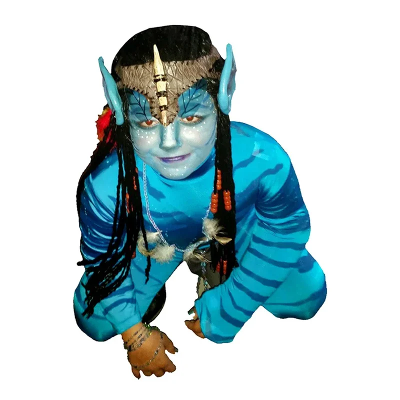 Avatar Neytiri Cosplay Anime Science Fiction Figure Halloween Costumes for Kids Zentai Fantasia Tail Jumpsuits Disguise Suits