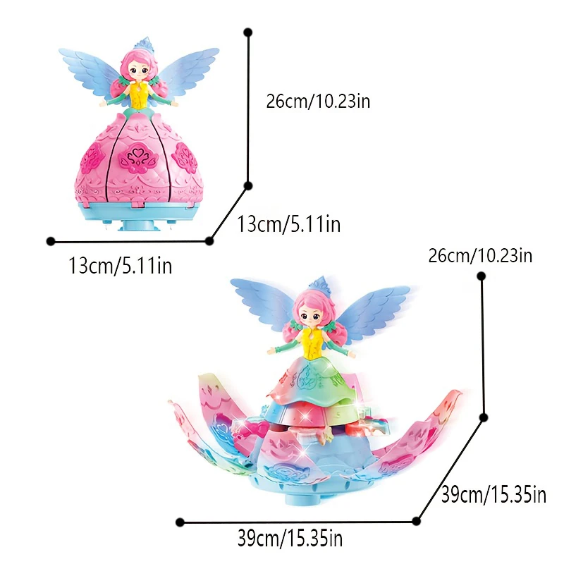 Electric Spinning Dancing Fairy Princess Toy for Girls Universal Colorful Sound And Light Baby Gift