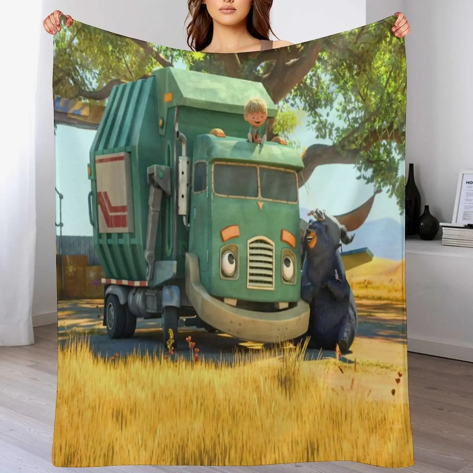 

Funny Trash Truck gift for fans trash truck netflix Throw Blanket Soft Weighted Thermals For Travel Nap Blankets