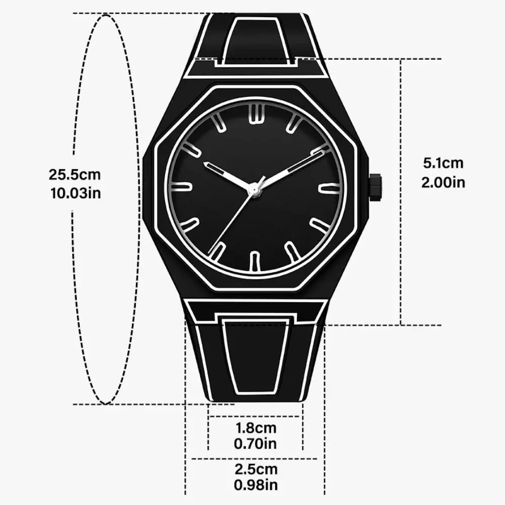 Creative Modern Sketching Sports Watches Niche Art Waterproof Quartz Watch Minimalist Polycarbonate case Fashion Style Clock