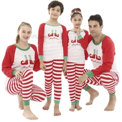 2024 Christmas Pajamas Sets 100 Cotton Ladies Sleepwear Couples Pijamas Santa Claus Xmas 2 Pieces Homewear Nightwear