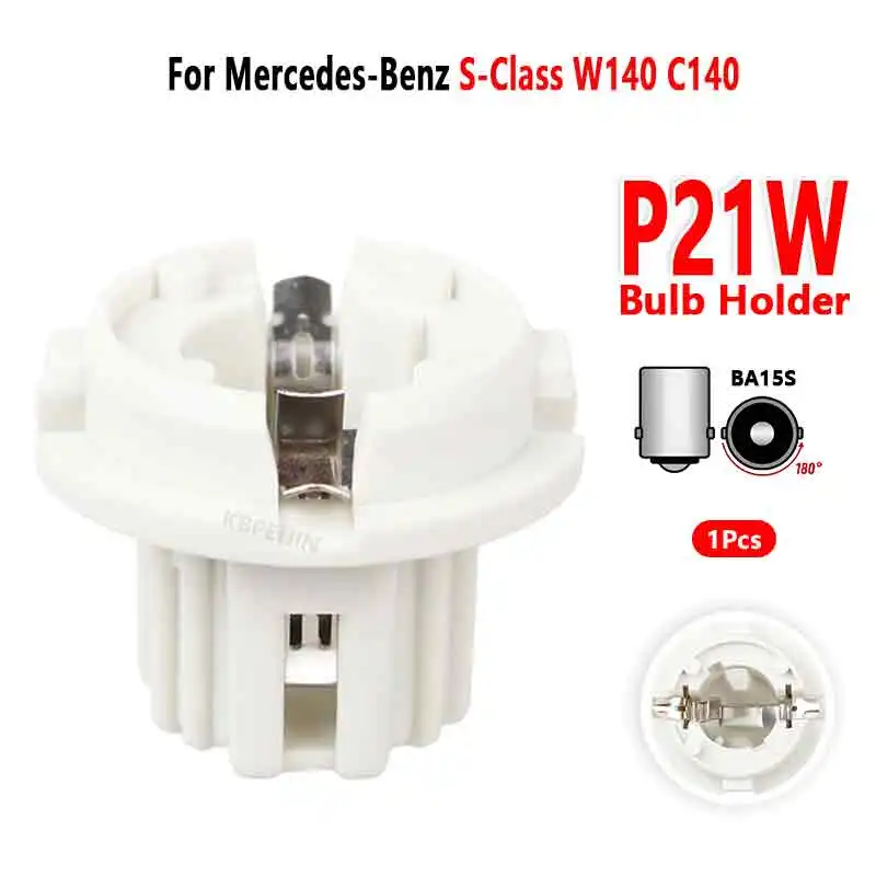 For Mercedes-Benz S-Class W140 C140 Brake Light 1156 P21W Bulb Holder Socket Base A1408260182 1Pc
