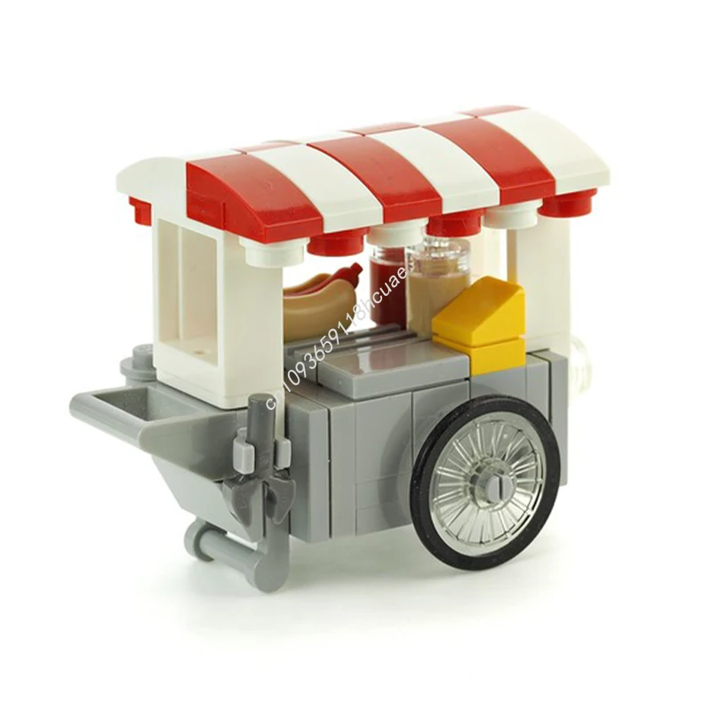 78 قطعة MOC هوت دوج عربة مدينة نموذج اللبنات وحدات اللعب فكرة هدايا عيد الميلاد للأطفال #1