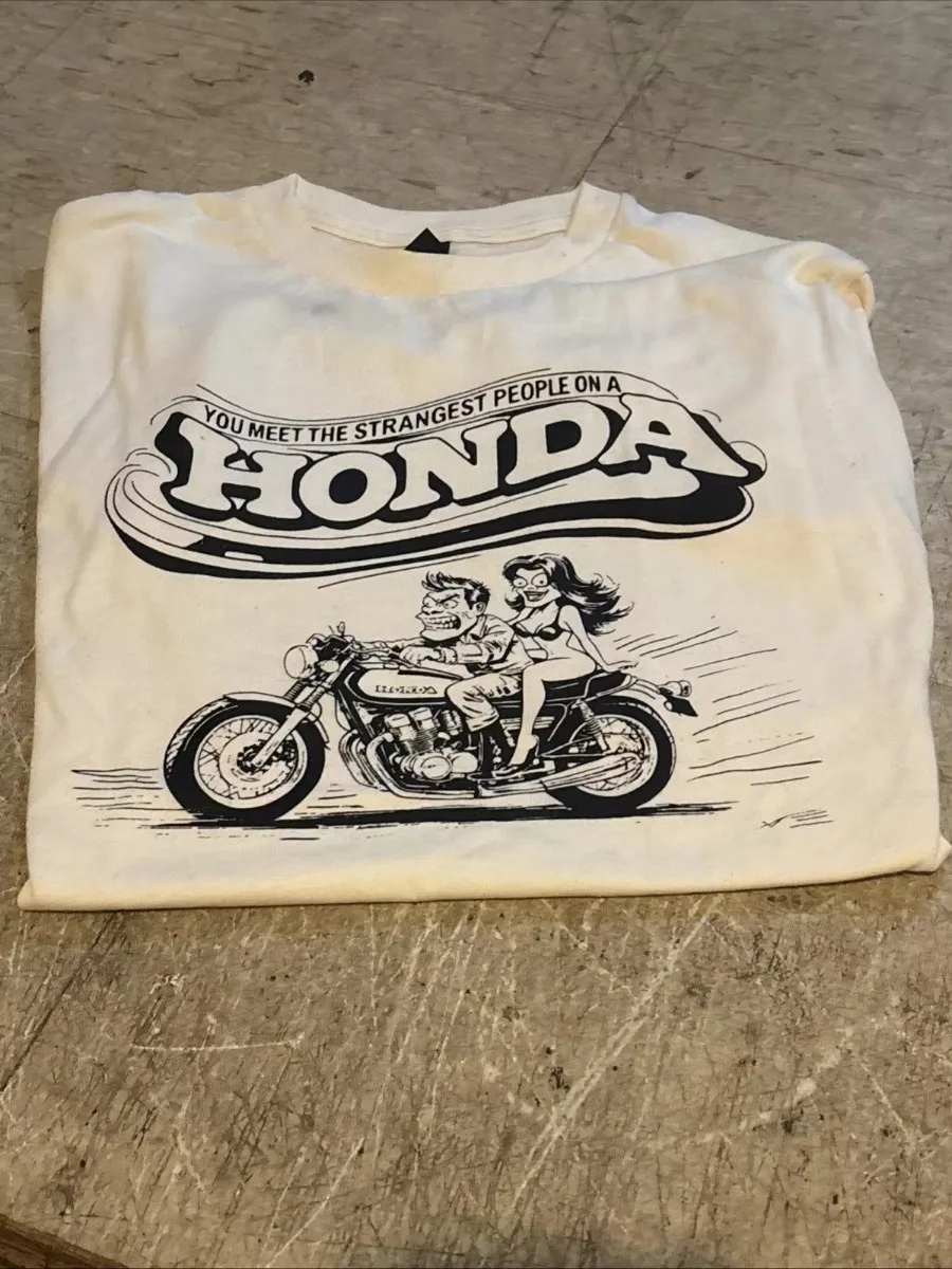 

Honda Trendy hot items T-Shirt Retro Men's Honda Motorcycle T-Shirt Summer Quick Drying Breathable Motorcycle Riding Clothing