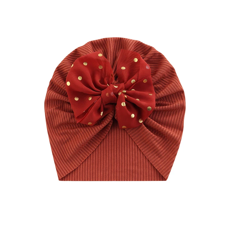 Cute Shiny Bowknot Hat Baby Hat Solid Color Baby Girls Boys Hat Turban Soft Newborn Cap Beanies Head Wraps baby Accessories