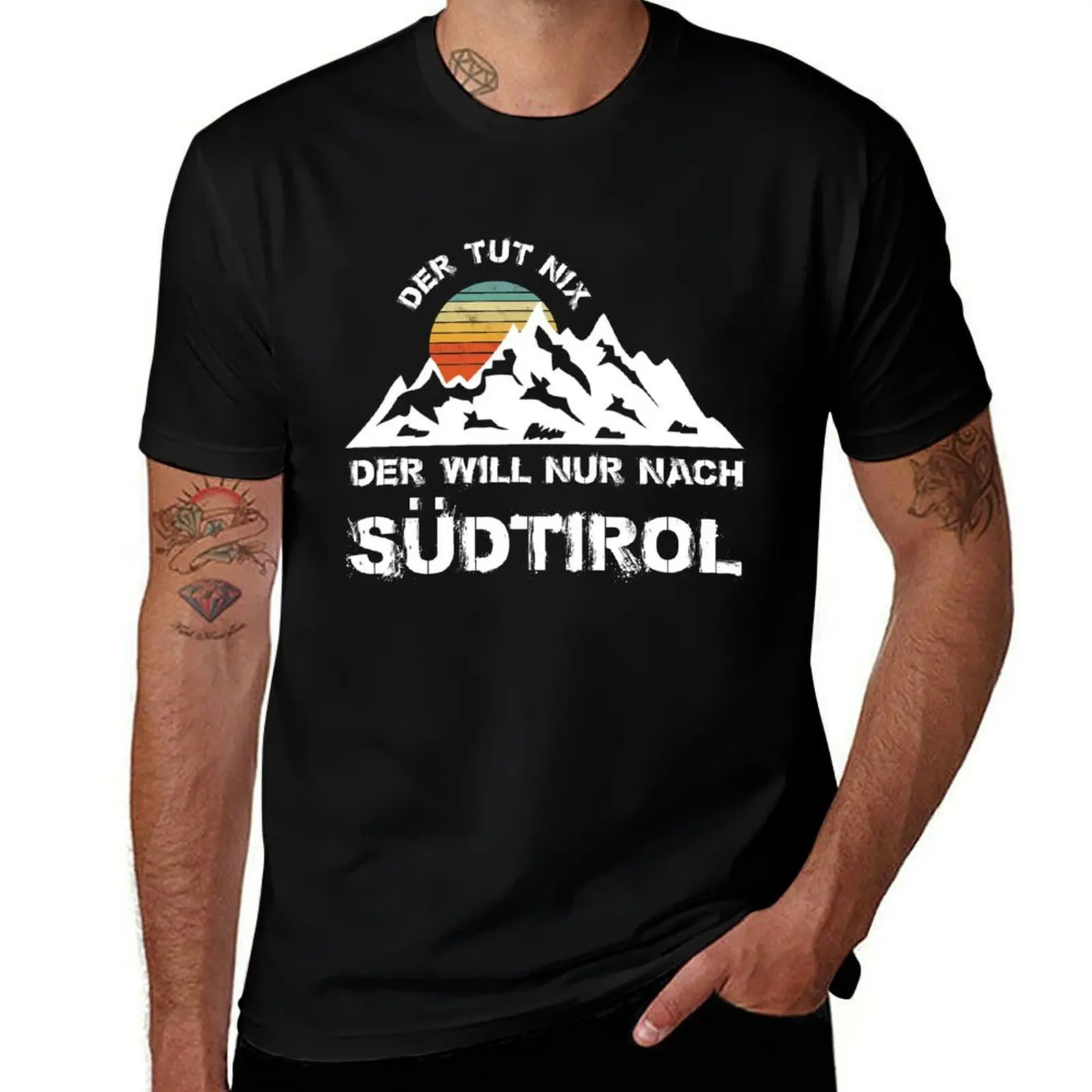 Der Tut Nix der will nach Südtirol Berge Geschenk T-Shirt t shirt man plain men t shirt cotton 100% T-Shirt