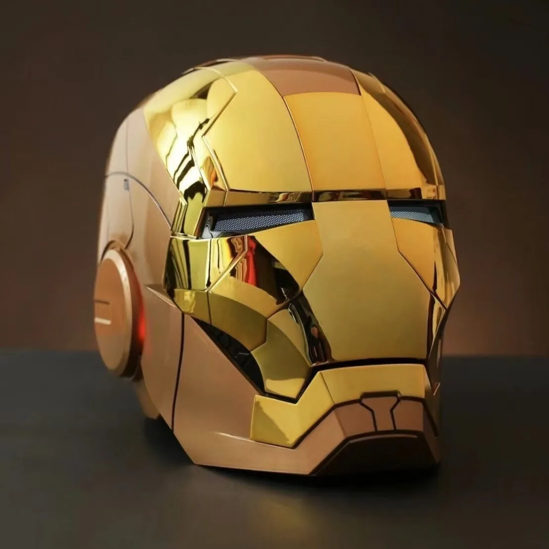 

Golden Wearable Helmet Mask Cosplay Prop with Voice Control Gift for Ages 8-100