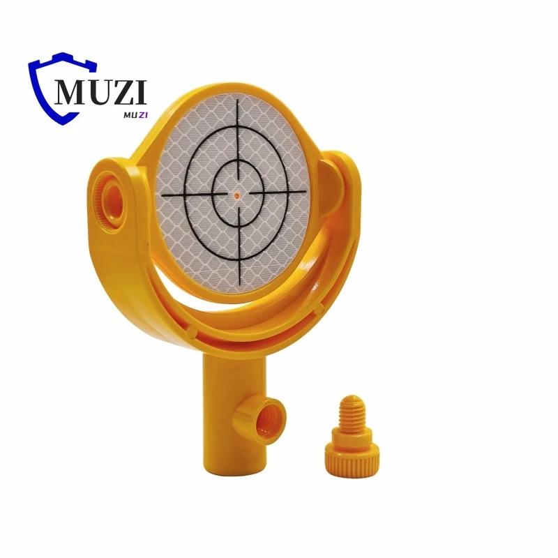 100pcs Mini Tilting Target Reflector with Printed Crosshair Diameter 60mm Sheet, 5/8 Thread Tilting Reflector Target for Survey