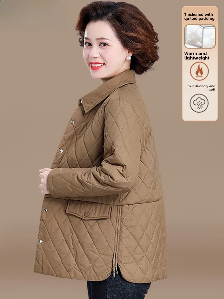 

Faionable Lightweight down Jaet for Women Autumn Winter Outerwear Warm Cotton Coat Loose Fit Sle Single-Breasted C...