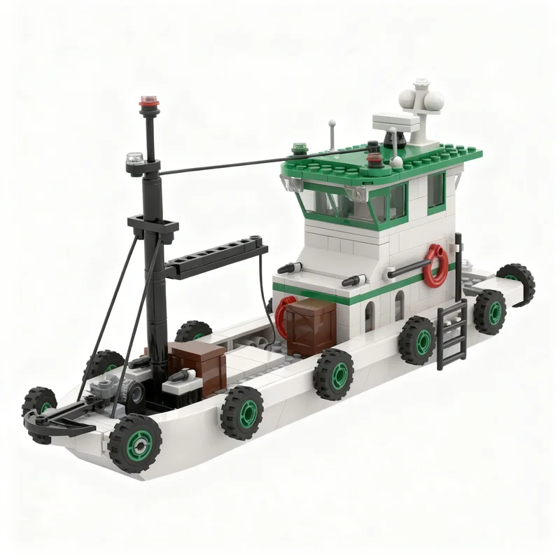 453pcs MOC City Harbor Fishing Boat Model Building Blocks Toys Architecture Christmas Gift DIY Idea Education Birthday Brick