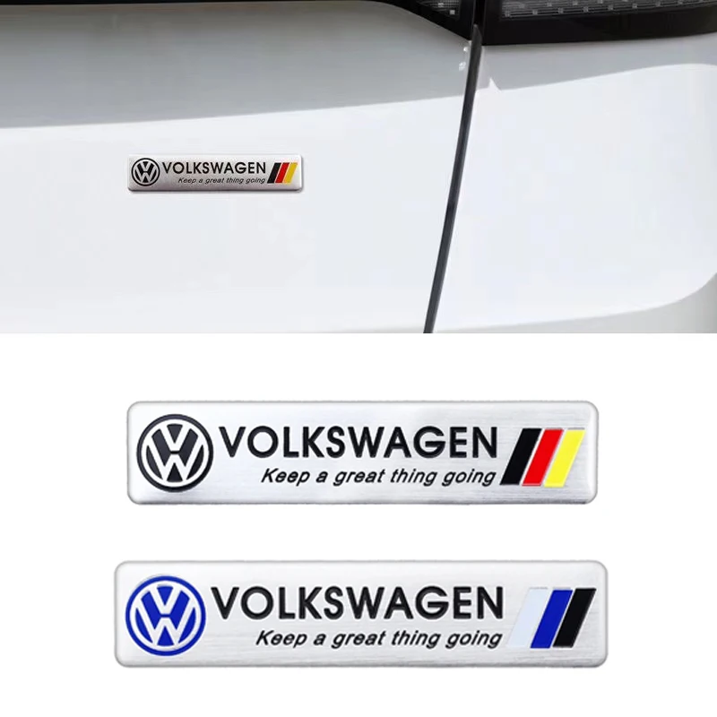 Car Aluminum Body Badge Trunk Decal Emblem Sticker For Volkswagen Rline R Polo T5 Golf 5 MK6 7 8 Passat GTD GTI Jetta T-ROC CC