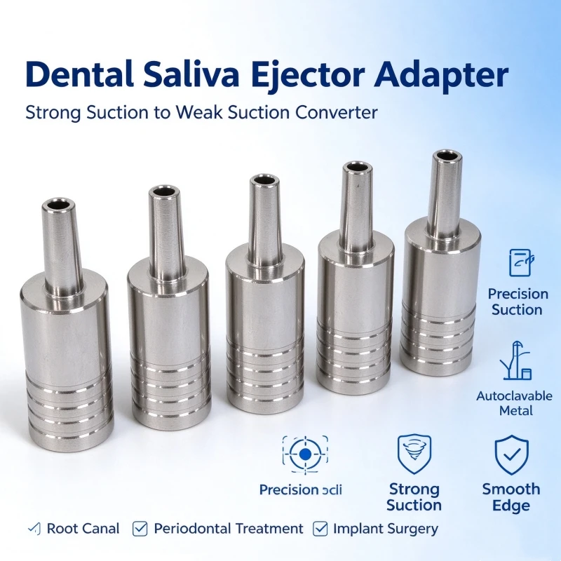 1/2/5Pcs Dental Metal Saliva Ejector Adapter Autoclavable Weak Suction Tube Converter for Root Canal Implant Surgery
