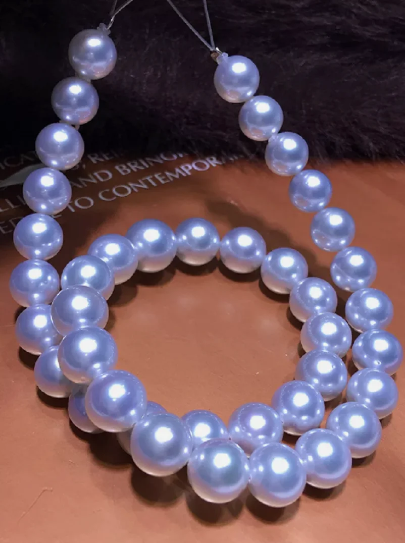 

Fine Jewelry18"Gorgeous AAAAA 10-11mm round Akoya white natural pearl necklace14K Gold Clasp