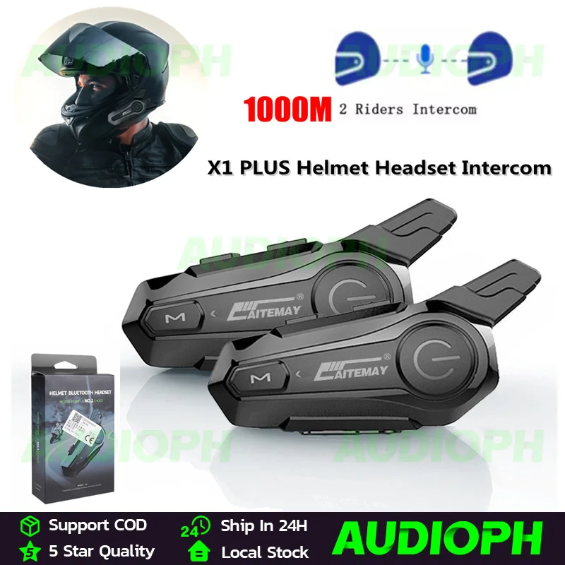 

Motorcycle Bluetooth Headset Intercom Interconnection Outdoor Riding Headset Communication with Noise Reduction Function