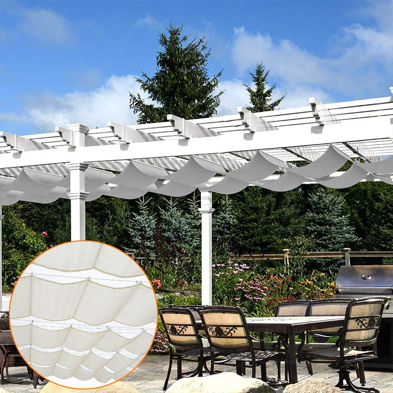 White Wave Sunshade Net Including Accessories Outdoor Decoration Garden Buildings Shadow mesh Swimming Pool Shade Membrane