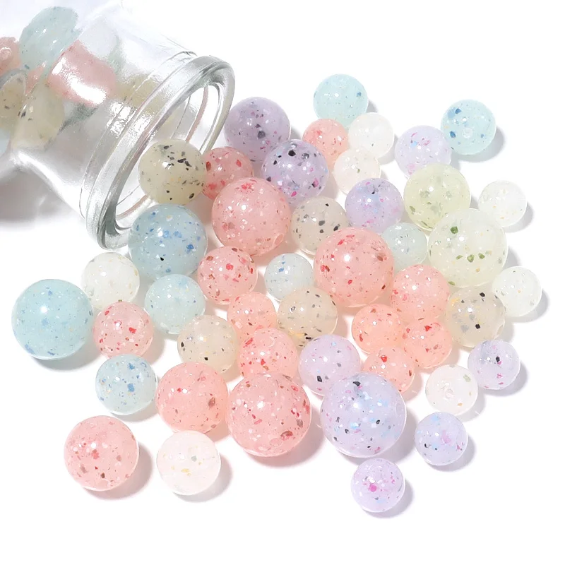 20-30Pcs/Lot 10-12mm Round Color Dot Acrylic Beads Spacer Loose Beads Charms For DIY Crafts Ornament Making Finding Accessories