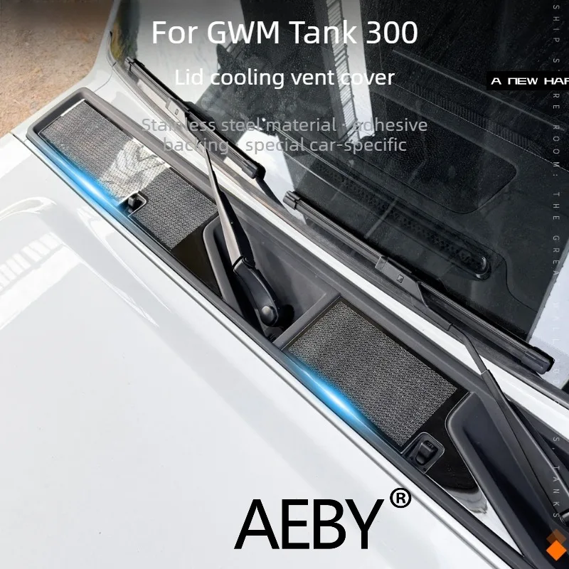 

AEBY для GWM Tank 300 2021-2025, крышка вентиляционного отверстия капота, индивидуальная защита решетки радиатора, водонепроницаемая и прочная, передняя решетка