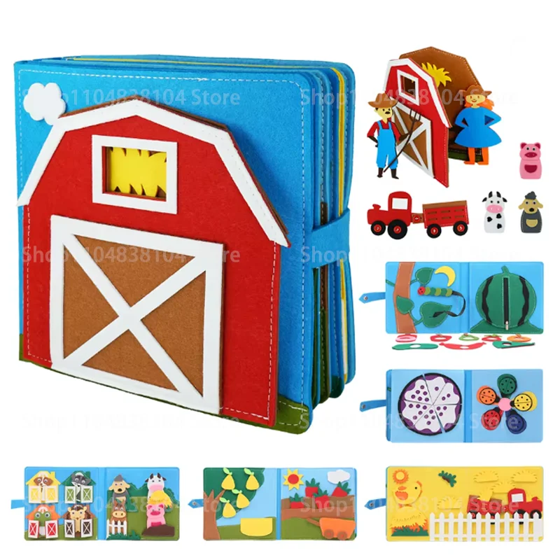 كتاب لباد تعليمي للأطفال، لعبة حسية لمرحلة ما قبل المدرسة، أنشطة سفر محركية دقيقة، أذن تعليمية متعددة الطبقات #3