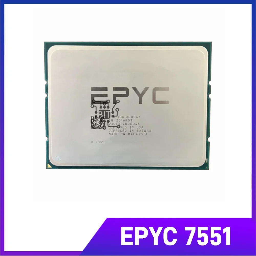 EPYC 7551 CPU 32-Core 64-Thread 2.0GHz 180W 64MB Socket SP3 Server Processor CPU EPYC7551