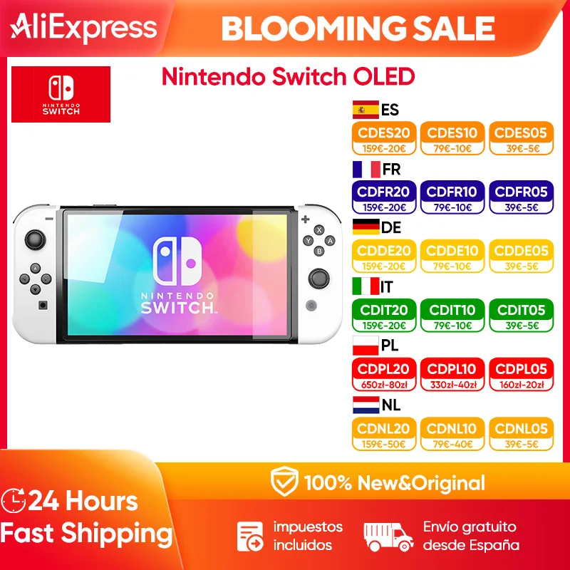 Nintendo Switch OLED-Modell, 7-Zoll-Bildschirm, Joy-Con-Griff, verbessertes Audio, verstellbare Konsole, stabiler TV-Modus, Videospiel