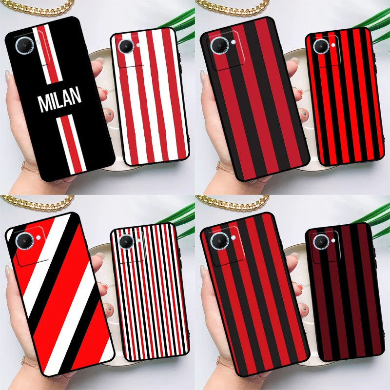 Milan Stylish Stripe Design Case For Realme C55 C33 C31 C35 C30 C11 C15 C25s C21Y GT Neo 5 3T 2T 8 9 10 11 Pro Plus