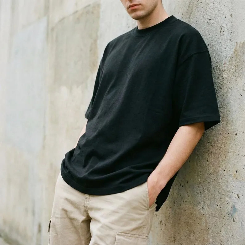 

Летние мужские и женские хлопковые футболки, однотонные, с круглым вырезом, коротким рукавом, черные, для пар, одежда