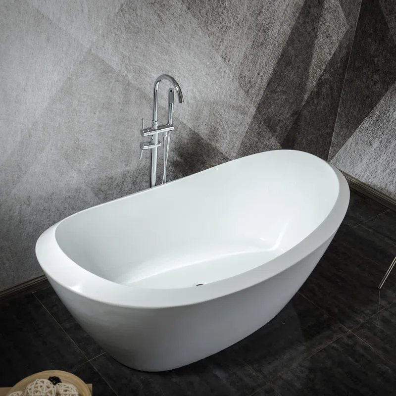 Bathroom factory direct sales acrylic independent docking bathtub large size super deep deepening silent drainage bath