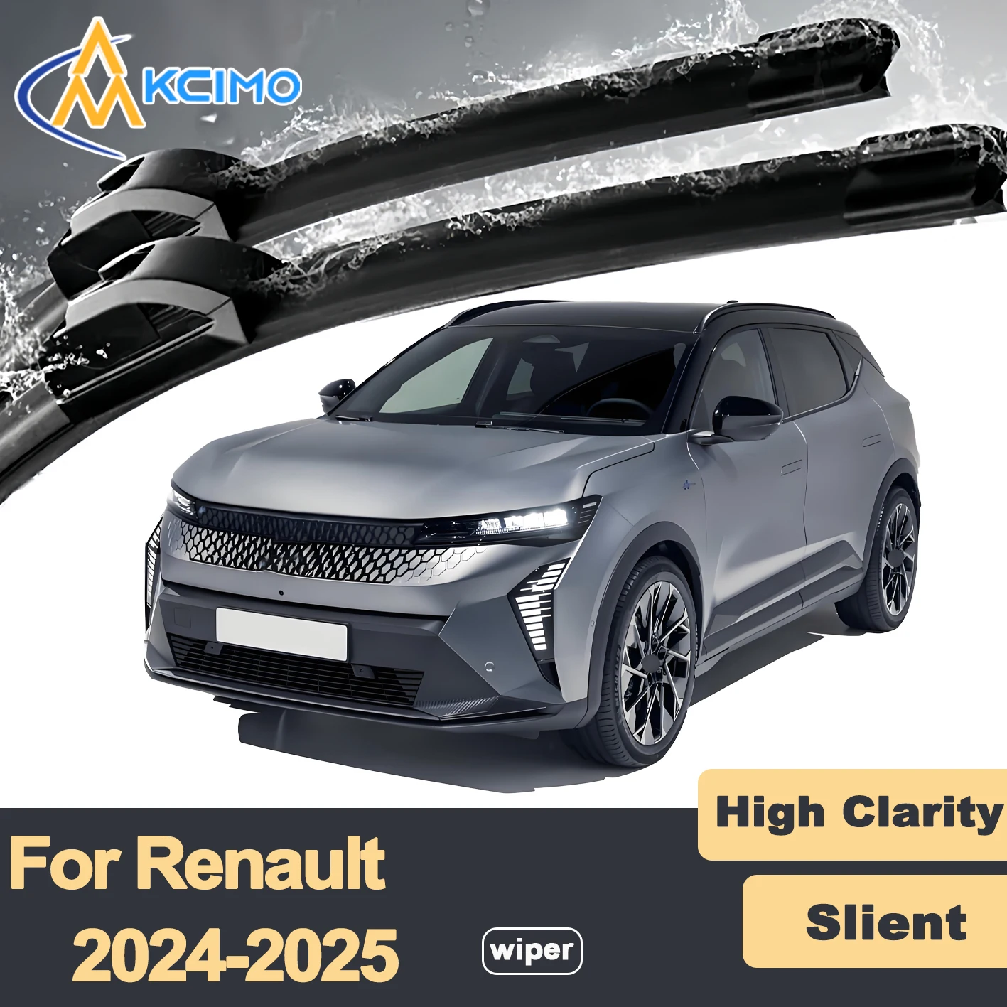 

Premium Rubber Durable Silent Windshield Wiper Blades 2pcs for Renault Scenic E-Tech 2024-2025 Front Wiper Blades Set
