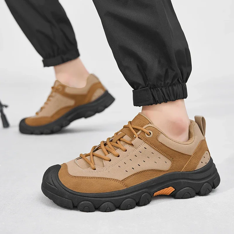 Outdoor Hiking Shoes For Men Trekking Shoes Platform Sports Shoes Non-slip Climbing Shoes Comfy Breathable Men's Walking Shoes