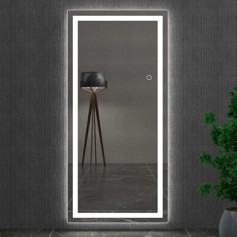 Full Length Mirror with Lights, LED Full Length Mirror, Lighted Full Body Length Light up Mirror Touch, Free
