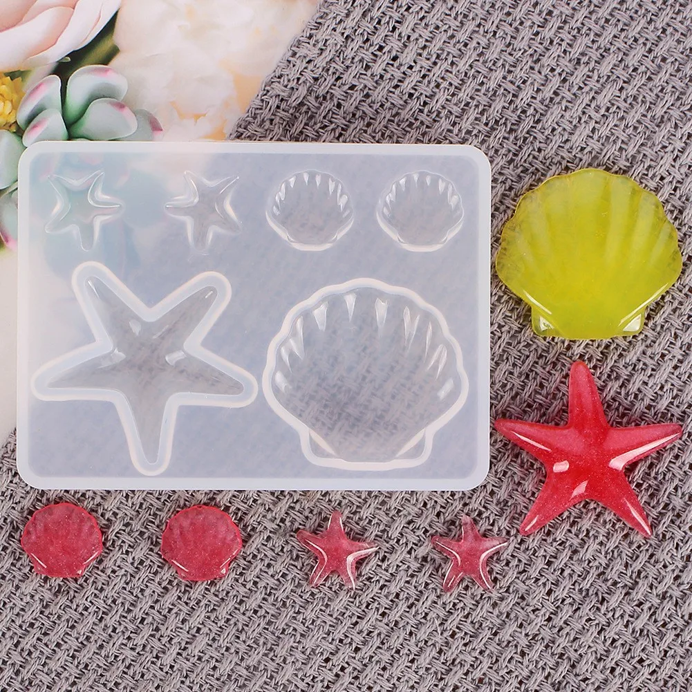 DIY Ocean Theme Crystal Epoxy Resin Shell Jewelry Pendant Silicone Mold Jewelry Pendant Making Mold UV Resin Mold view 6