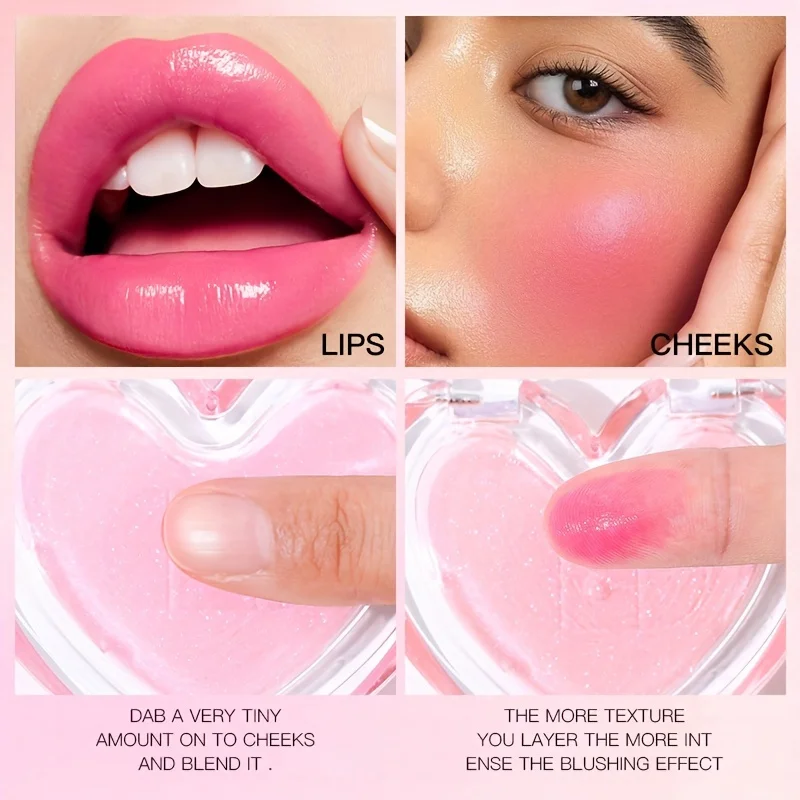 Febble Multifunctionele gezichtscrème Blush - kleurveranderende blos en lippenbalsem, glanzende make-up, kan dekking creëren, waterdichte vorm