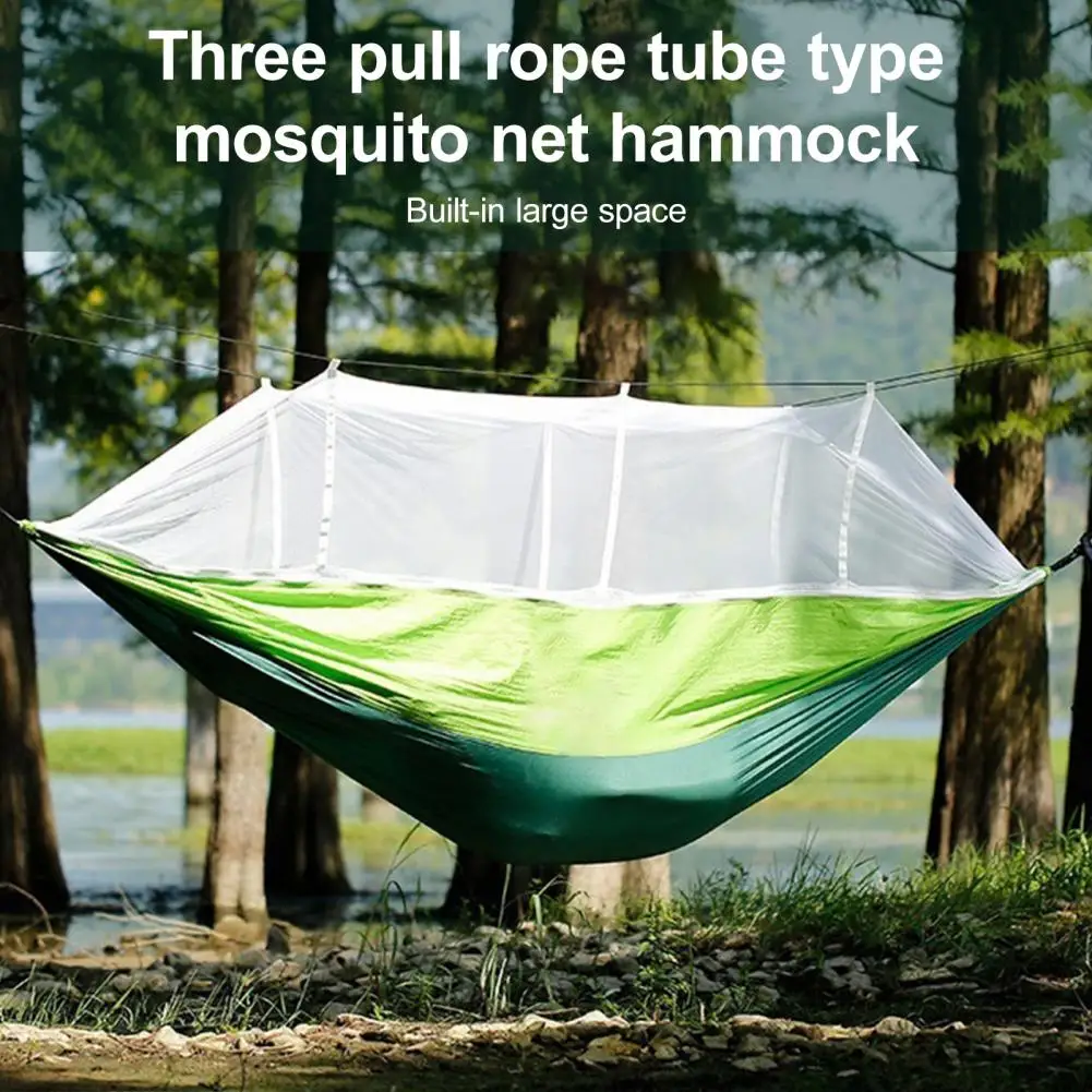 

Portable Travel Camping Hammock with Mosquito Net 2.6m*1.4m Outdoor Hiking Garden Hanging Bed Ultralight Summer Hammock