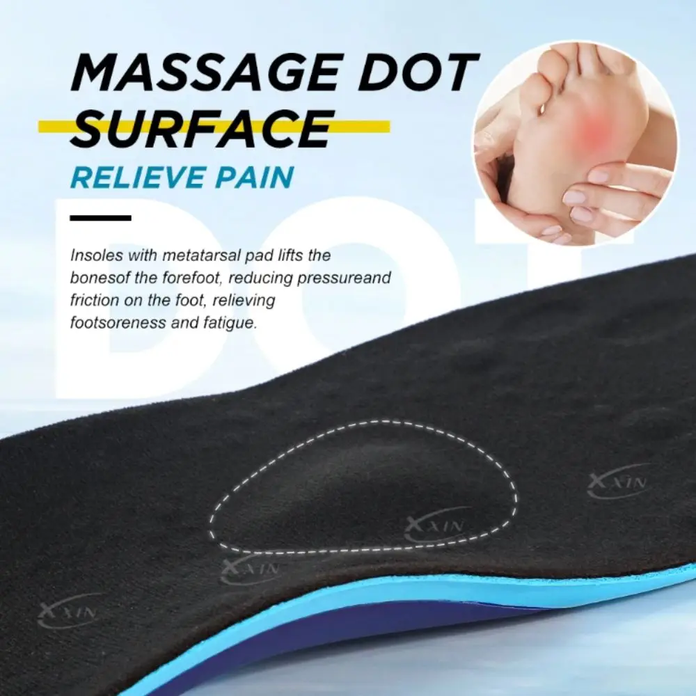 Shock Absorption Orthotic Insoles Wear Resistant Thickened Arch Sports Insoles High Elastic Comfortable Support Foot Cushion