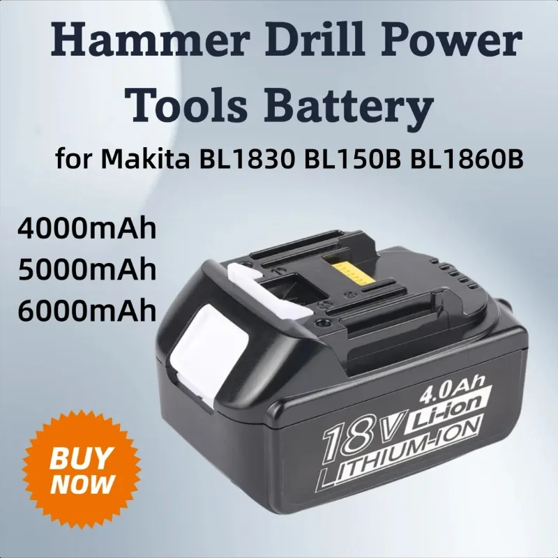 

4000/5000/6000mAh For Makita 18V Lithium Battery for Makita BL1830 BL150B BL1860B Hammer Drill Power Tools Battery