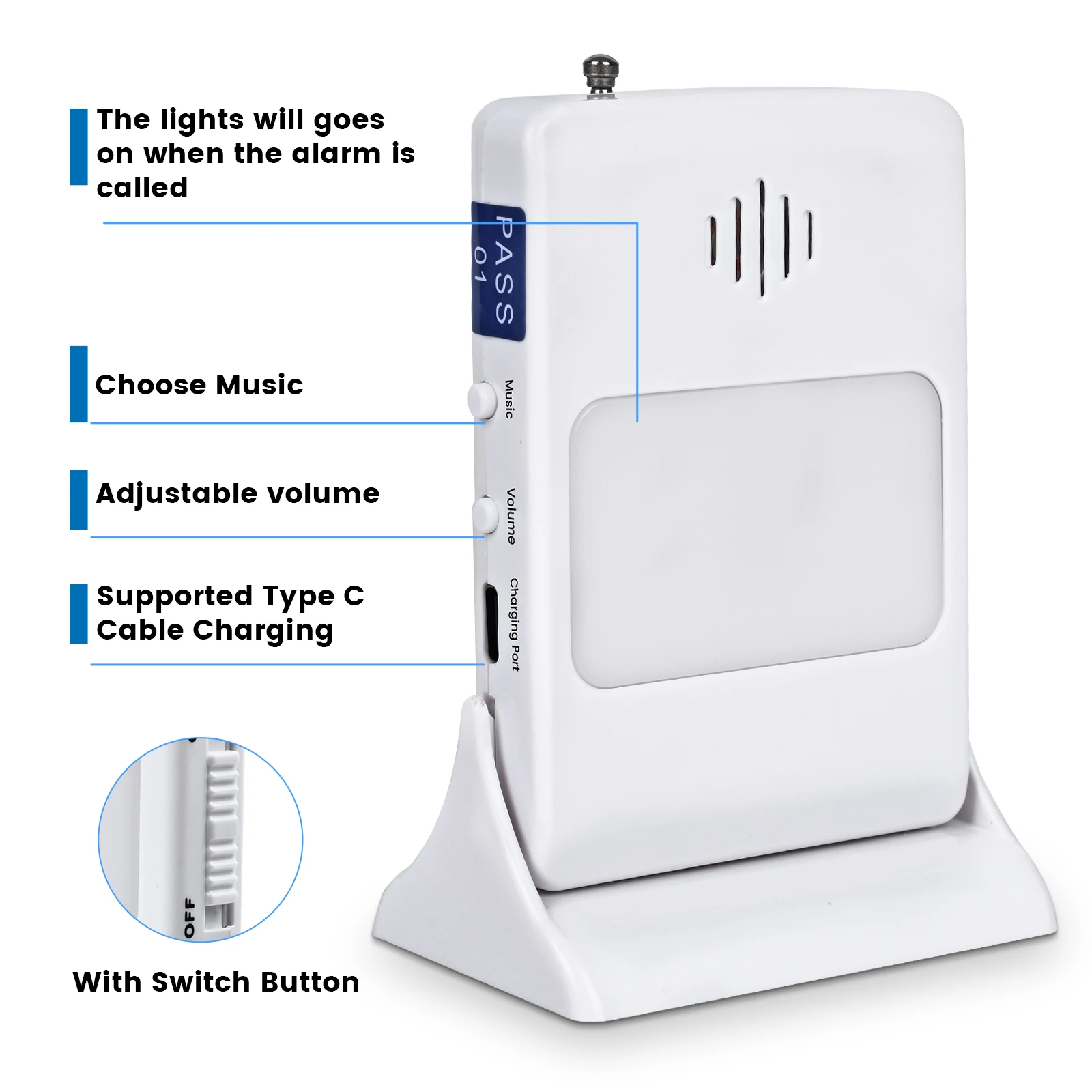 Chair and Bed Alarm for Elderly, Wireless Chair Alarm and Fall Prevention for Dementia Patients Alert Bed Pad, Chair Pad & Pager