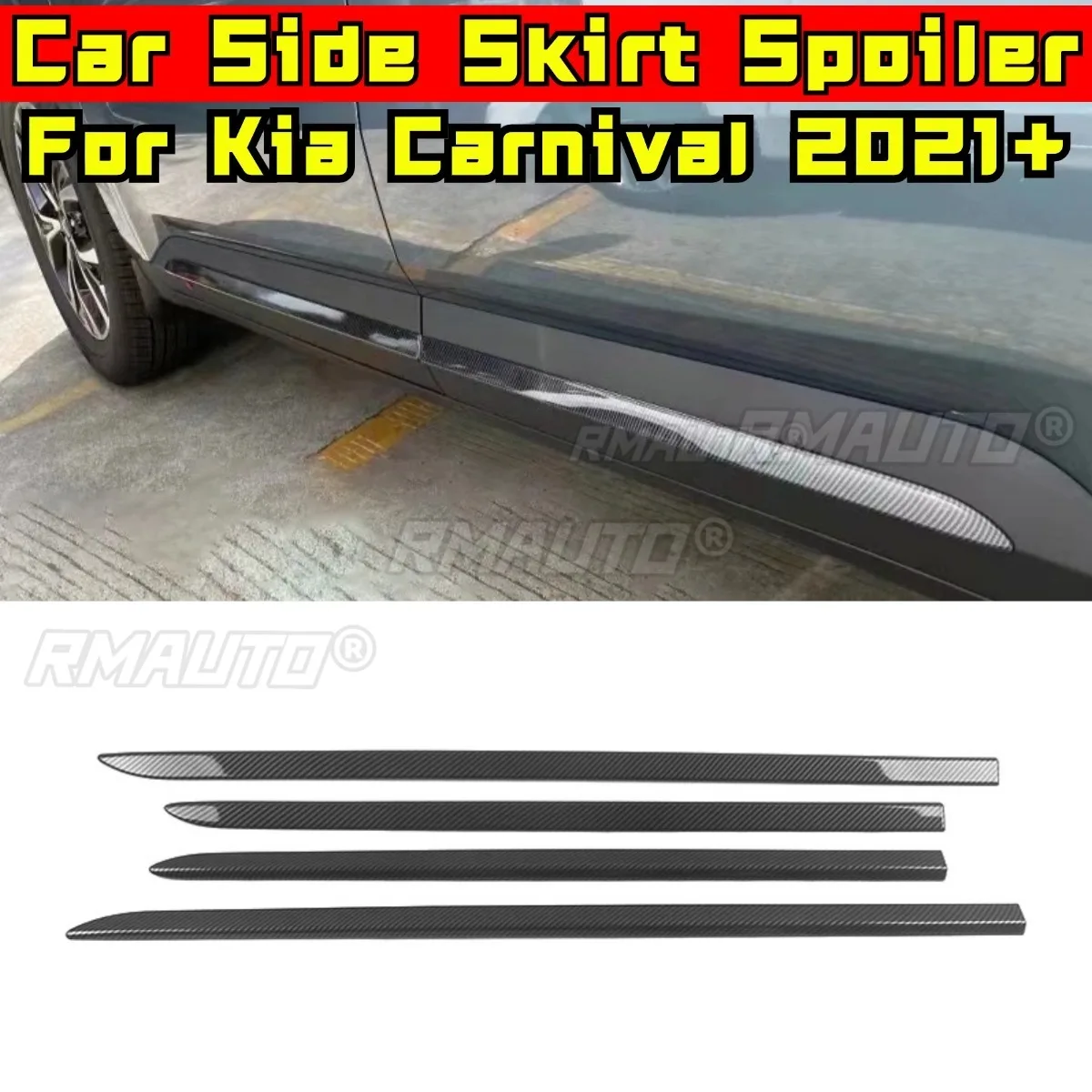 

Car Headlight Trim Decorative Strip Side Skirt Lip Body Kit Front Bumper Lip Bumper Grill For Kia Carnival 2021+ Accessories