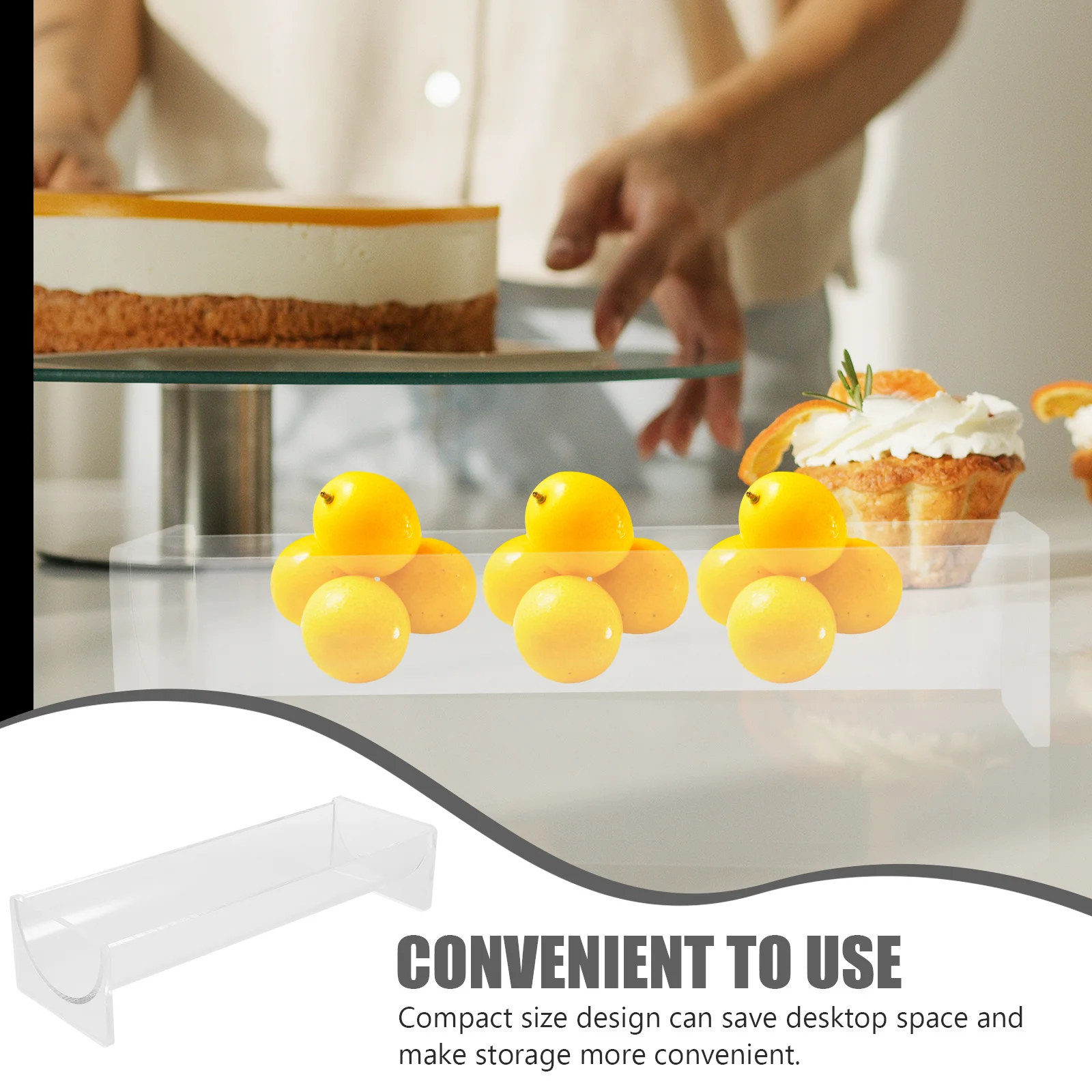 

Sturdy Acrylic Rectangular Dessert Tray for Biscuits Cakes Macarons Perfect Party Wedding Snack Serving Table Display Holder