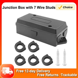 7-Port Trailer Wiring Junction Box Trailer Wire 7 Rod Cable Connection Box Cable Towing for Rewiring Camping Car RV Caravans
