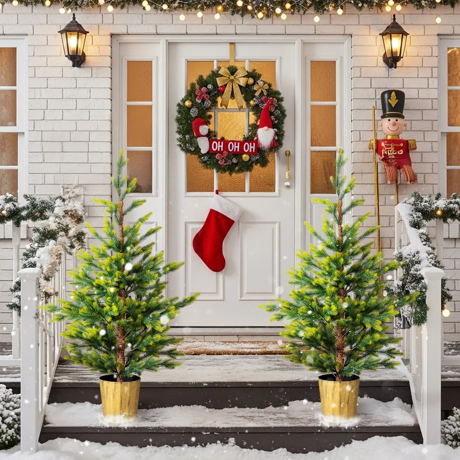 

Искусственная рождественская елка высотой 4 фута с подставкой для горшка, ветка 119/200 для праздничного декора