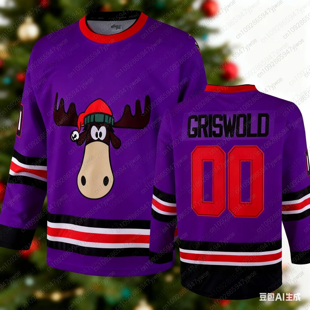 2025 عيد الميلاد نمط جريسوولد هوكي الجليد جيرسي الرجال الرياضة والترفيه التدريب الفانيلة خمر عطلة رجل عيد الميلاد تي شيرت