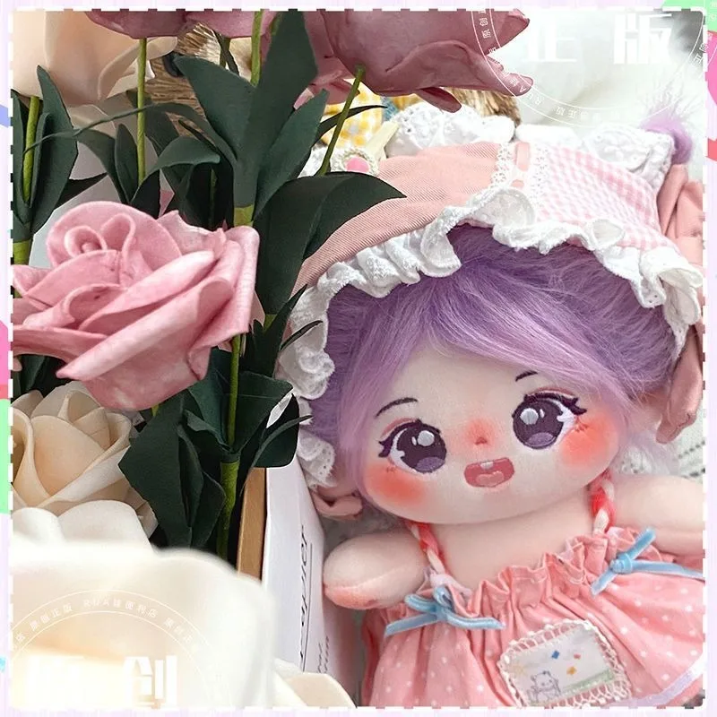 Cotton Doll Aquarius Bottle 20cm Purple Fried Hair Normal Body Doll DIY Gift