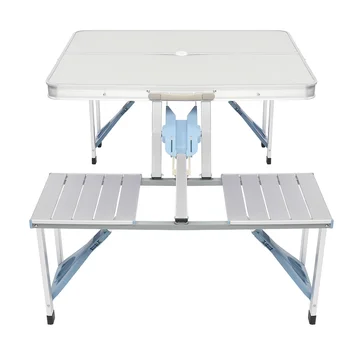 Outdoor camping dining table aluminum alloy one-piece folding table and chairs 2