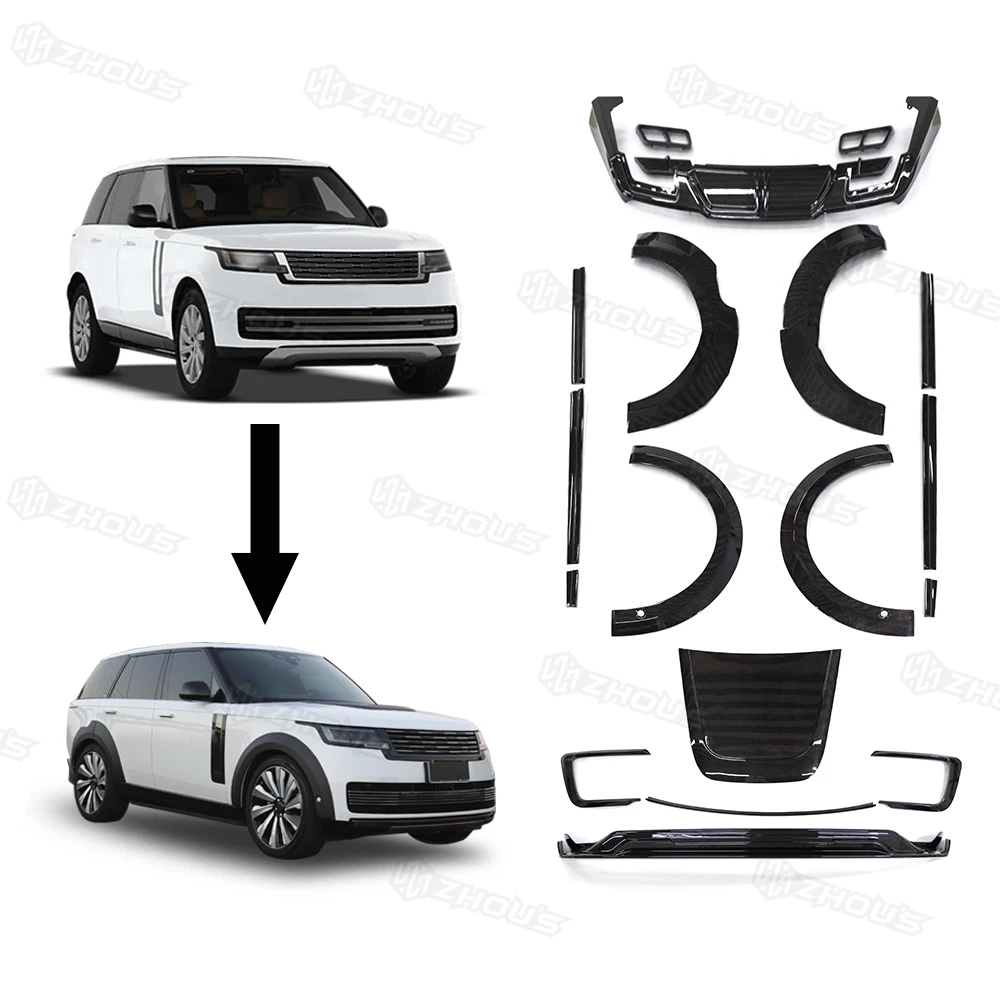 

Zhous Design Car Front Bumper Engine Hood Bonnet Carbon Fiber Car Body Kit for Land Rover New Range Rover Body Kit