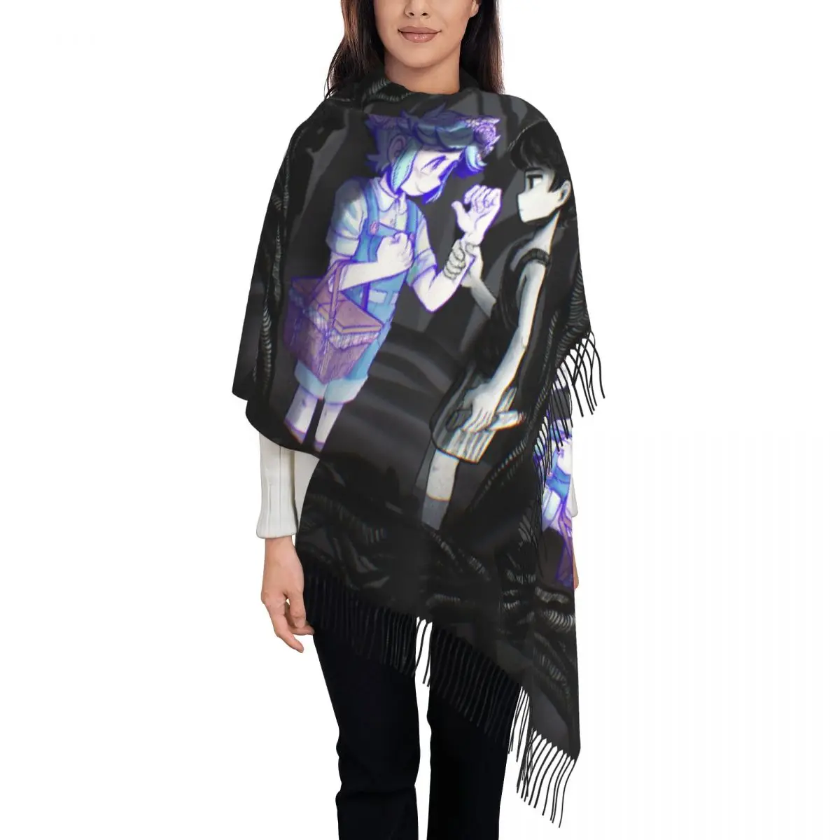 

Женский шарф с кисточкой Василий, психологическая игра ужасов, большая зимне-осенняя шаль, омри, повседневная одежда, шарфы из пашмины