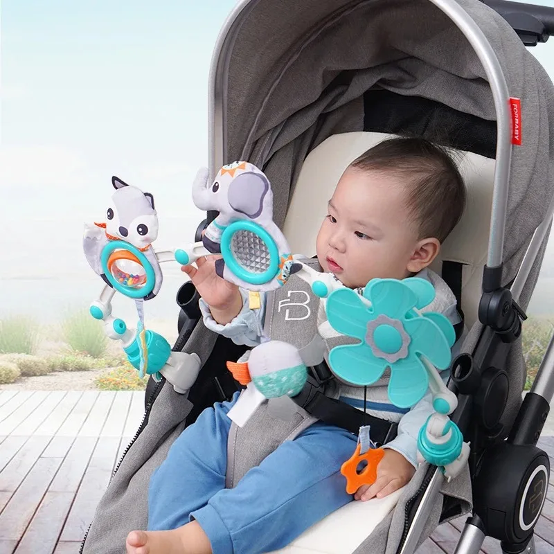 Kinderwagen Gebogen speelgoed Babybedje Mobiele bel Hangend pasgeboren babyactiviteit Zintuiglijk ontwikkelingsspeelgoed